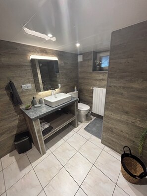 Shower, hair dryer, soap, shampoo - 🏡 Village house with terrace, near Le Puy-en-Velay (Polignac)