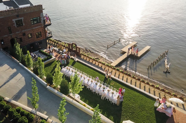 Outdoor banquet area
