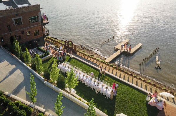 Outdoor banquet area