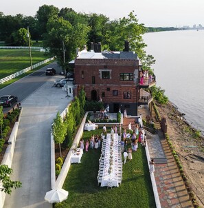 Outdoor banquet area