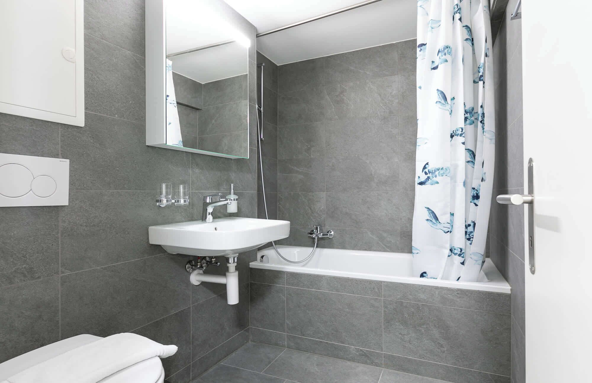 Suihku, hiustenkuivaaja, pyyhkeet