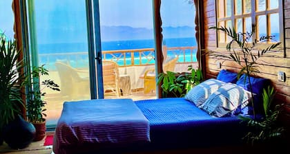 Beach front studio with huge roof top terrace