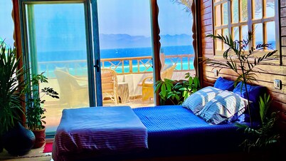 Beach front studio with huge roof top terrace