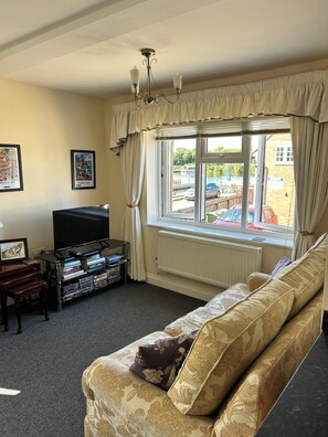 Smart TV, DVD player, books, video library