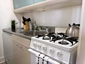 Microwave, oven, stovetop, coffee/tea maker