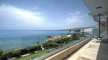 Luxury Villa, 3 Bedrooms, Sea View, Beachfront | Terrace/patio