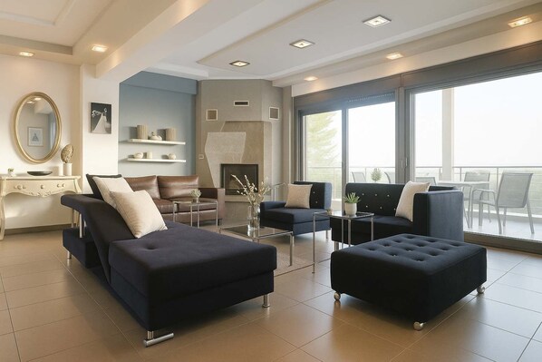 TV, fireplace, offices