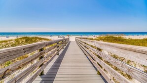 A wooden boardwalk leading to a beach with clear skies. - NEW LISTING!!! Seaspray East 922 - Beach Front - HASSLE-FREE CHECK OUT (Perdido Key)