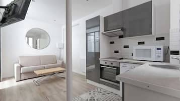 Fridge, microwave, coffee/tea maker, toaster