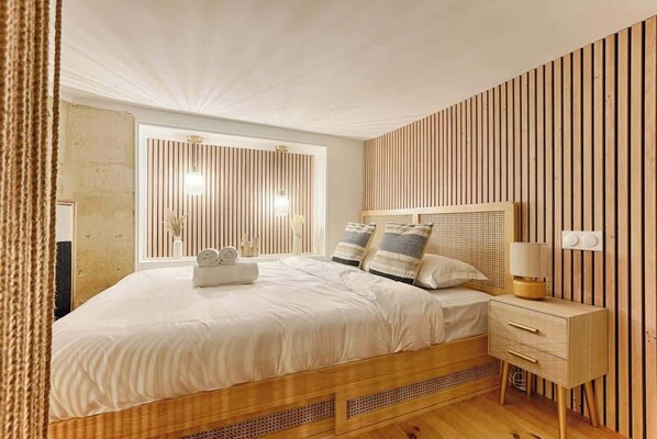 1 bedroom, iron/ironing board, travel crib, bed sheets