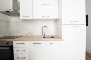 Fridge, microwave, coffee/tea maker, toaster