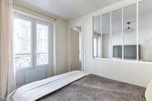 1 bedroom, iron/ironing board, travel crib, WiFi