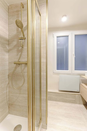 Shower, hair dryer