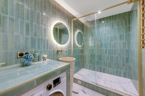 Shower, hair dryer