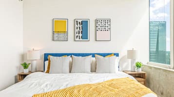 1 bedroom, desk, iron/ironing board, travel cot