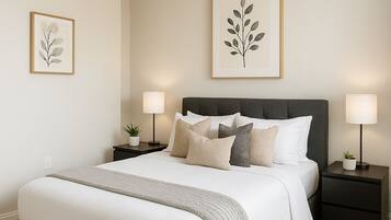 2 bedrooms, iron/ironing board, WiFi, bed sheets