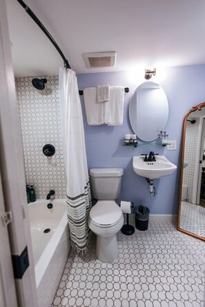 Secadora de cabello, toallas, jabón, shampoo 