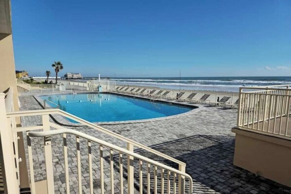 Pool - Sea Turtle Haven ~ Ocean Front Complex ~ Pool Open (Daytona Beach)