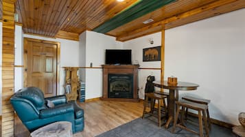 TV, fireplace, DVD player, foosball