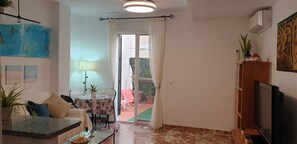 Living area - Cupid Beach El Morche. Patio, Coast, Sea and Beach. (El Morche)