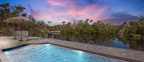 Outdoor pool, a heated pool