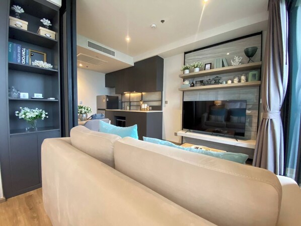 Apartment, 1 Schlafzimmer, barrierefrei, Raucher | Wohnzimmer