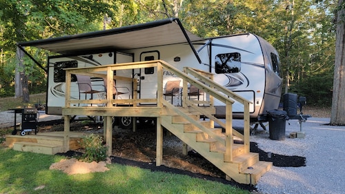 Picturesque Camper on Little Blue River. 