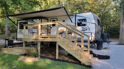 Picturesque Camper on Little Blue River. 