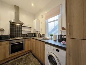 Fridge, microwave, oven, toaster