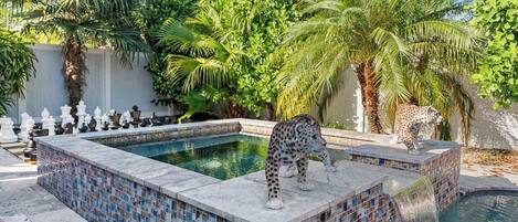 Piscine extérieure, piscine chauffée