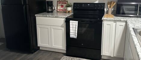 Microwave, oven, stovetop, dishwasher