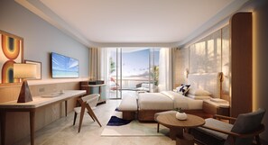 In-room safe, desk, iron/ironing board, bed sheets - The Westerly At Hilton Aruba Caribbean Resort (Noord)