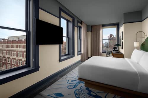 In-room safe, desk, laptop workspace, iron/ironing board