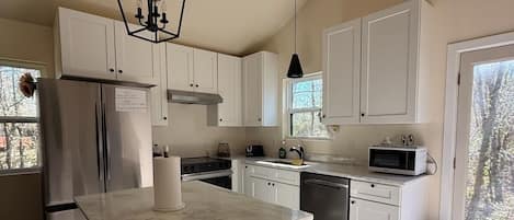 Microwave, stovetop, dishwasher