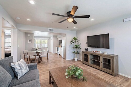 This centrally located 2 bedroom 2 bathroom is fully remodeled with electric vehicle charging on site