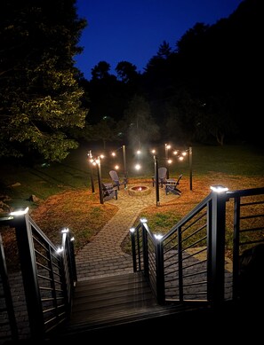 Terrace/patio - Your own cabin in Southern WV on 65 acres close to golf, skiing, ATV, and more! (Beeson)