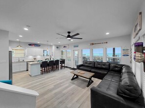 Smart TV, video games, ping pong, music library