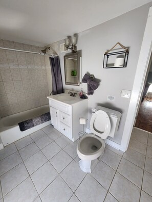 Secadora de cabello, toallas, jabón, shampoo