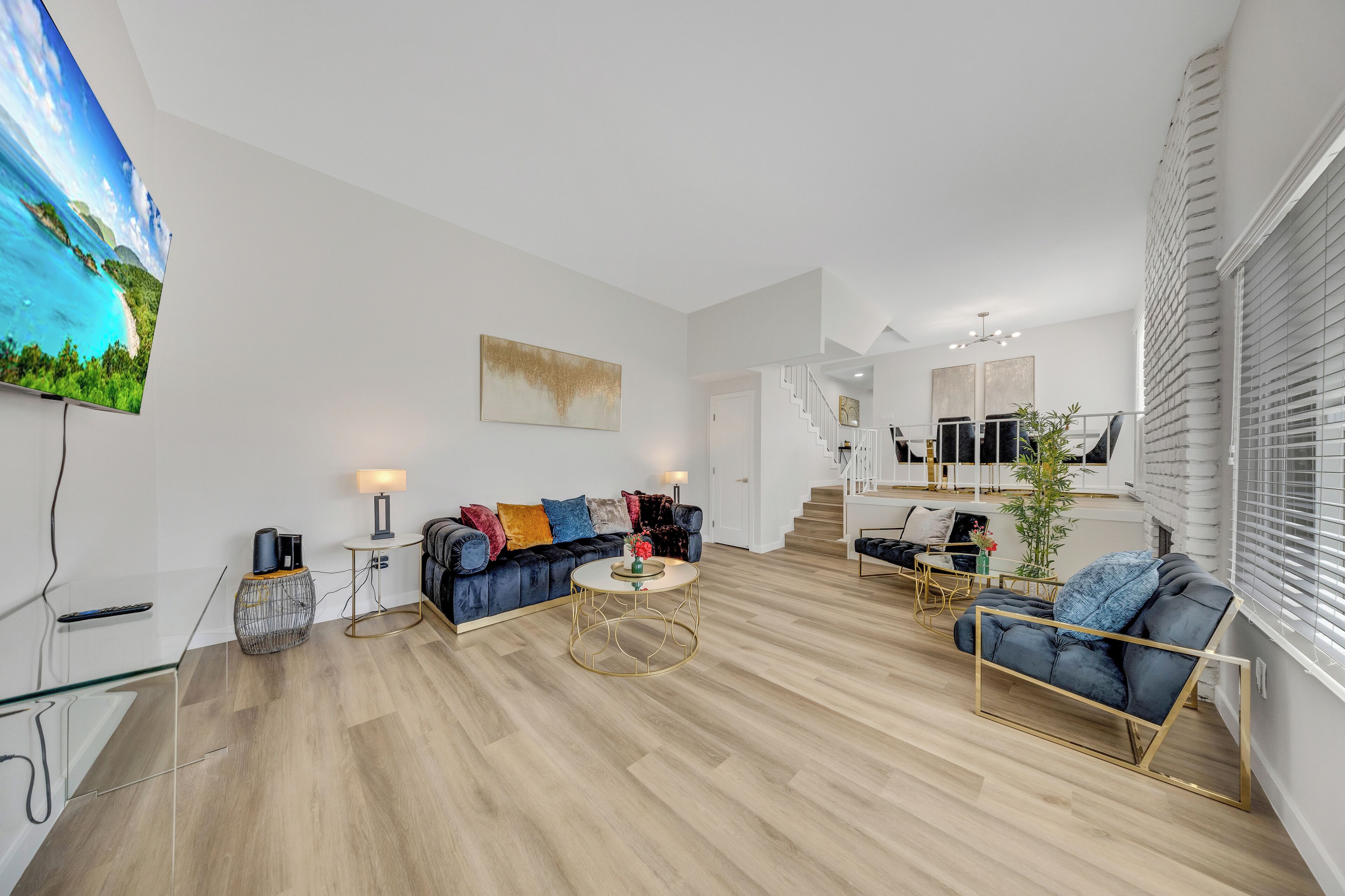 Deluxe Apartment, 3 Bedrooms, Non Smoking | Living area | 55-inch LCD TV with digital channels