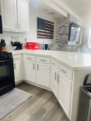 Microwave, oven, stovetop, dishwasher