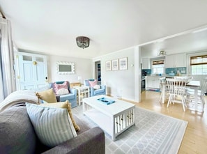 TV, fireplace - The Tinker Bell By The Sea ~ Charming 2-bedroom house in Dennisport w/AC (Dennis)
