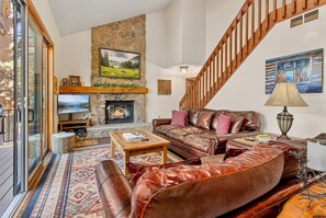 TV, fireplace, DVD player