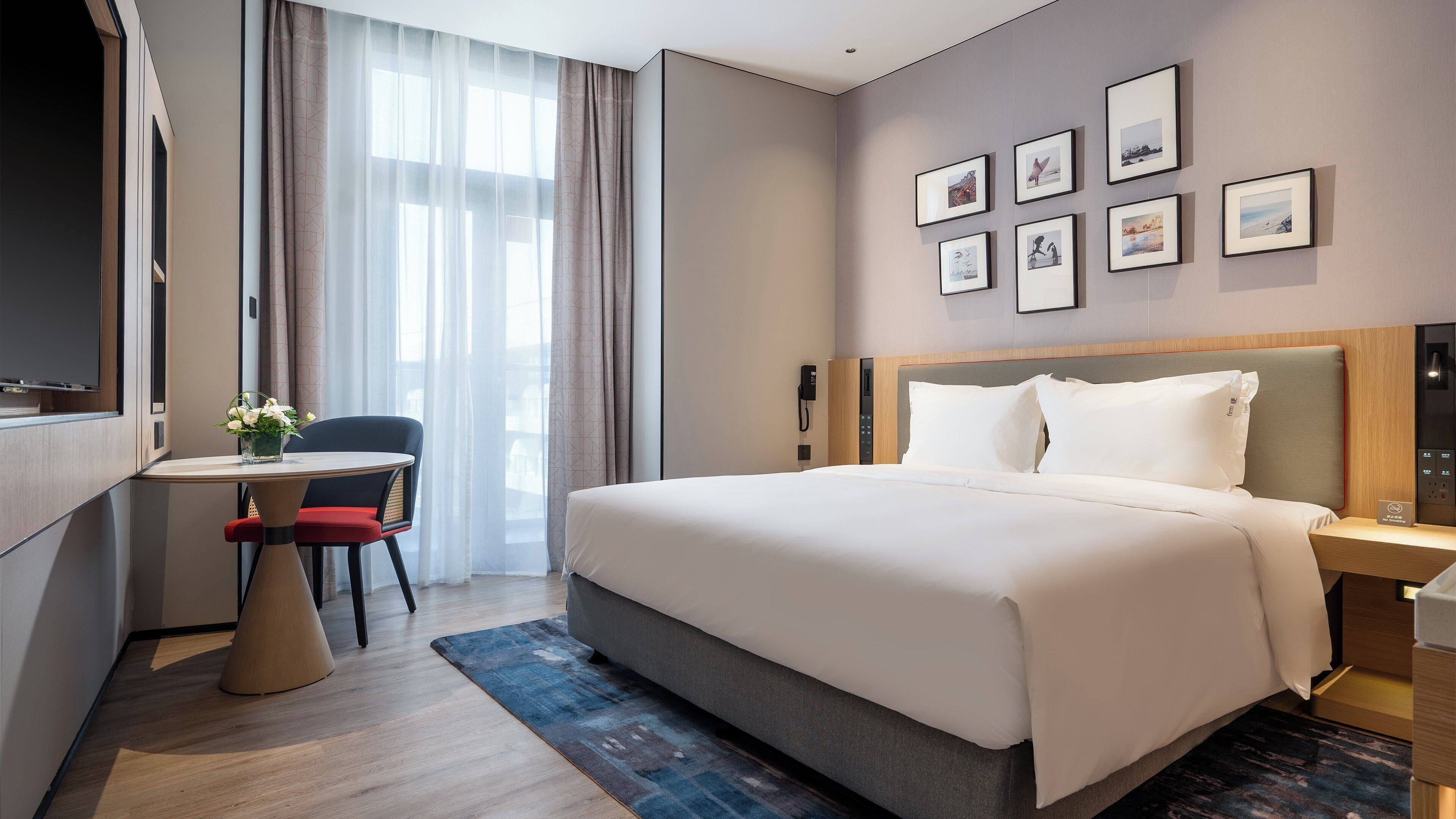 Down comforters, minibar, desk, laptop workspace