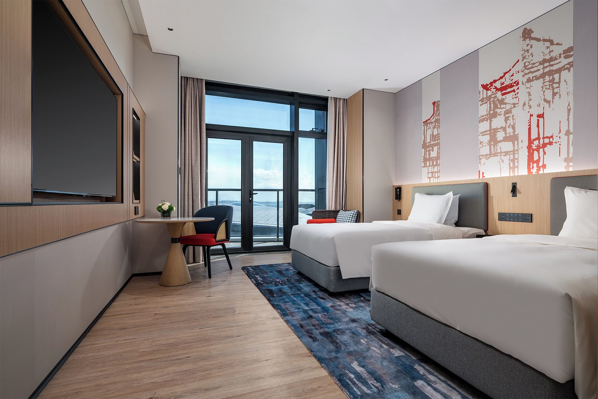 2 Single Standard Extra Floor Space | Down comforters, minibar, desk, laptop workspace