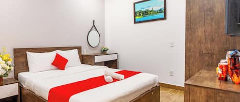 Quarto casal básico de uso individual, 1 quarto | Wi-Fi de cortesia, roupa de cama