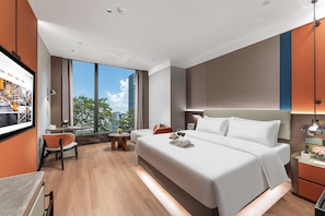 In-room safe, laptop workspace, blackout drapes, soundproofing