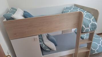 2 bedrooms, in-room safe, iron/ironing board, travel crib