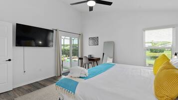 4 bedrooms, iron/ironing board, WiFi, bed sheets