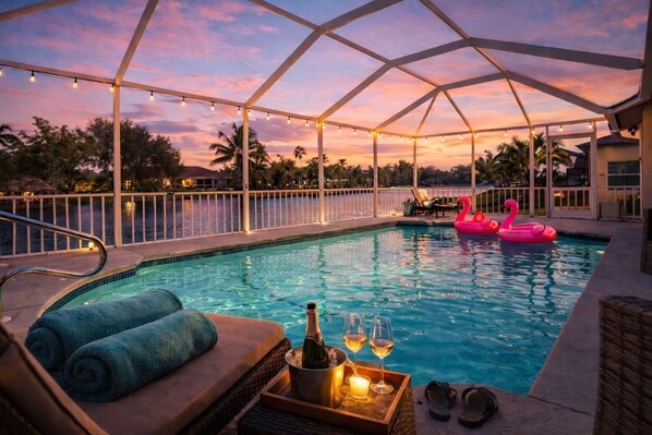 Outdoor pool, a heated pool