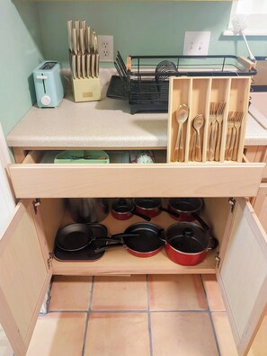 Fridge, microwave, oven, stovetop - The Kemper Camper (Lubbock)